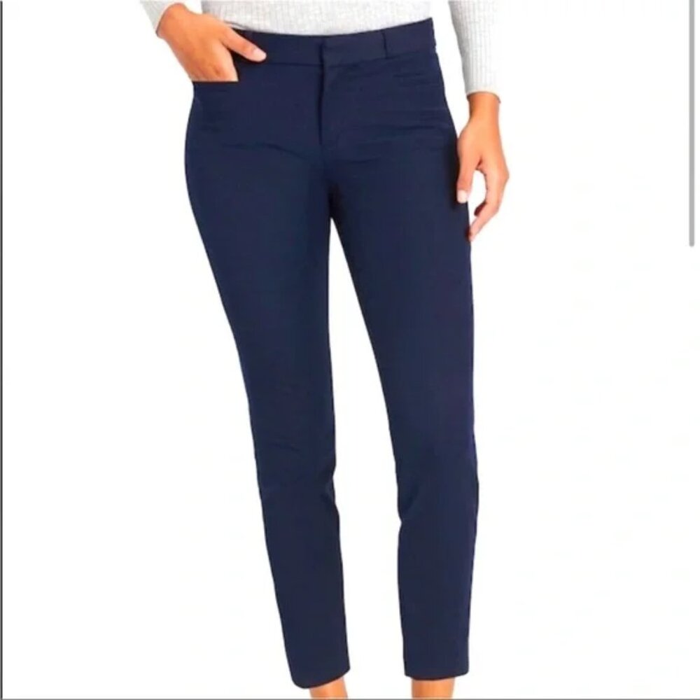 Banana Republic Sloan Stretch Pants Trousers Navy Maritime Blue 6 Petite 6P